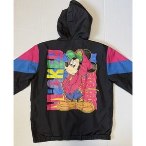 DISNEY MICKEY MOUSE‎ - Men's Vintage Hooded Windbreaker Jacket - Medium